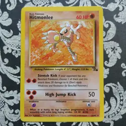 Hitmonlee 22/62 Fossil Unlimited Non Holo Vintage 1999 Pokemon Card - Image 1