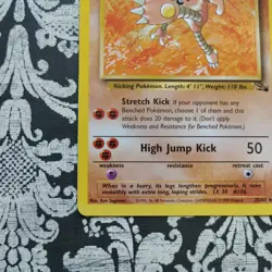 Hitmonlee 22/62 Fossil Unlimited Non Holo Vintage 1999 Pokemon Card - Image 4