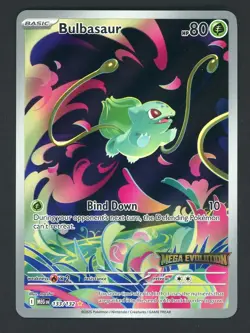 Pokemon Bulbasaur 133/132 English Mega Evolution Stamped Promo - Image 1
