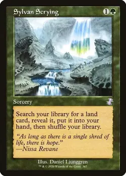1x NM [Retro Frame] Sylvan Scrying - Time Spiral Remastered MTG pack fresh - Image 1