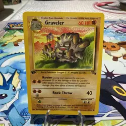 Graveler 1st Edition Fossil Pokemon Card Uncommon 37/62 WOTC - NM Near Mint - Image 1