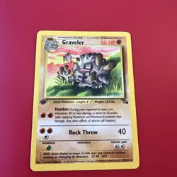 Graveler 1st Edition Fossil Pokemon Card Uncommon 37/62 WOTC - NM Near Mint - Image 1