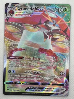 Pokemon TCG Vivid Voltage Card Orbeetle VMAX 021/185 Full Art Rare Holo - Image 1