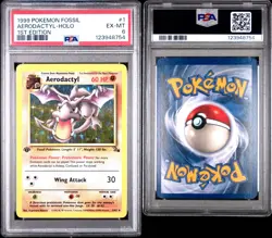 Pokemon TCG Aerodactyl 1st Edition Holo Rare Fossil 1/62 Stage 1 PSA 6 1999 - Image 4