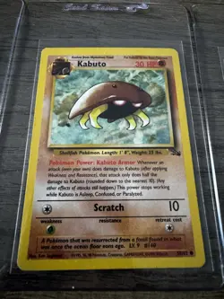 1999 Pokemon Fossil Raw Ungraded Kabutops, Kabuto, 1st Edition Mysterious Fossil - Image 3