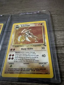 1999 Pokemon Fossil Raw Ungraded Kabutops, Kabuto, 1st Edition Mysterious Fossil - Image 4