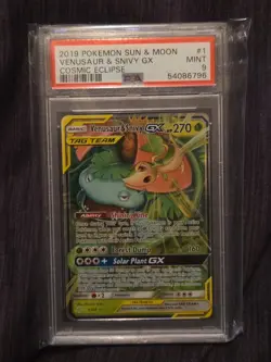 2019 Pokemon Sun And Moon Venusaur And Snivy GX PSA 9 Cosmic Eclipse 1/236 - Image 1
