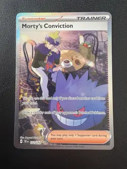Pokemon Morty's Conviction Full Art Trainer SV05: Temporal Forces 211/162 LP/NM - Image 1