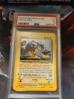 Pokemon - Raikou - Holo - 2001 - Neo Revelation - PSA EX 5 - Image 1