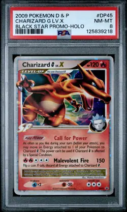 2009 POKEMON DIAMOND & PEARL BLACK STAR PROMO HOLO #DP45 CHARIZARD G LV.X PSA 8 - Image 1