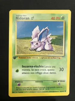 Pokemon Nidoran 55/102 Set Base Prima Edizione Wizards ITA Carte Vintage - Image 1