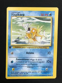Pokemon Magikarp 35/102 Set Base Prima Edizione Wizards ITA Carte Vintage - Image 1