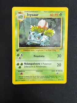 Pokemon Ivysaur 30/102 Set Base Prima Edizione Wizards ITA Carte Vintage - Image 1