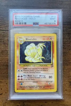 2000 POKEMON BASE SET 2 #13 NINETALES-HOLO PSA 9 - Image 1
