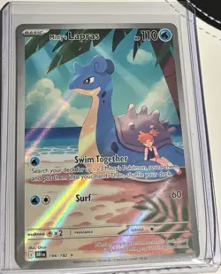 Pokemon TCG Misty's Lapras 194/182 Sv10 Destined Rivals Holo Illustration Rare - Image 1
