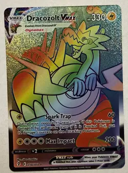 Pokemon Evolving Skies Dracozolt VMAX 210/203 Rainbow Holo Secret Rare NM/M - Image 1