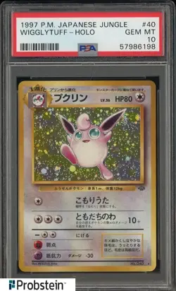 "1997 Pokemon Japanese Jungle #40 Wigglytuff Holo PSA 10 GEM MINT " - Image 1