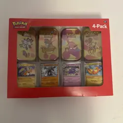 Pokemon TCG 151 Mini Tins 4 Pack + 4 Promos 💎SEALED💎 Sams Club Exclusive NEW - Image 1