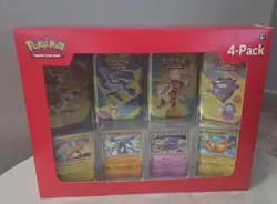 Pokemon TCG 151 Mini Tins 4 Pack + 4 Promos Sealed Sams Club Exclusive NEW - Image 1