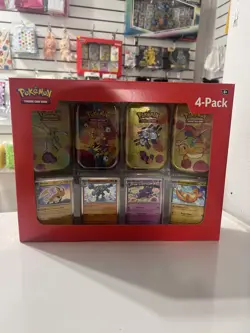 Pokemon TCG 151 Mini Tins 4 Pack + 4 Promos SEALED Sams Club Exclusive NEW - Image 2