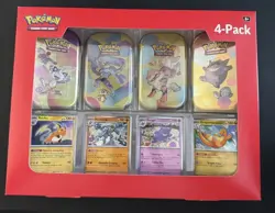 Pokemon TCG 151 Mini Tins 4 Pack + 4 Promos NIB Sealed Sams Club Exclusive New - Image 1