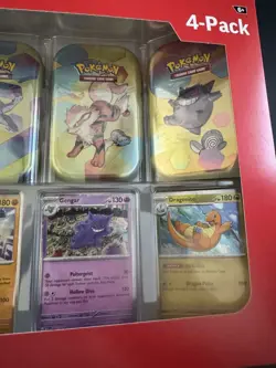 Pokemon TCG 151 Mini Tins 4 Pack + 4 Promos NIB Sealed Sams Club Exclusive New - Image 3