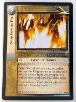 LORD OF THE RINGS TCG SIEGE OF GONDOR RARE CARD 8R20 SAVED FROM THE FIRE lp - Image 1