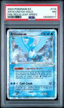 2004 POKEMON EX FIRE RED & LEAF GREEN #114 ARTICUNO EX-HOLO PSA 7 - Image 1