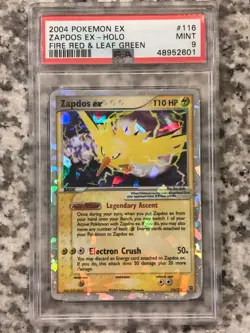 2004 Pokemon ex Fire Red Leaf Green Zapdos ex Holo 116 PSA 9 Mint - Image 1