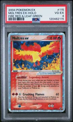 Moltres ex 115/112 2004 Pokemon Fire Red Leaf Green Holo PSA 4 English VG-EX - Image 1