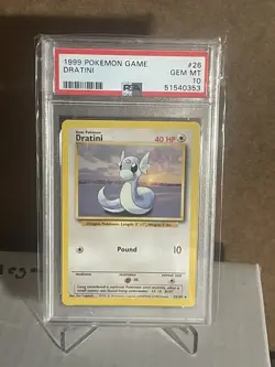 DRATINI #26 PSA 10 1999 POKEMON Base Set Unlimited WOTC - Image 1