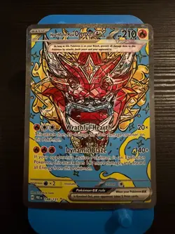 Hearthflame Mask Ogerpon EX Prismatic Evolutions Holo Pokemon TCG Card 148/131 - Image 1