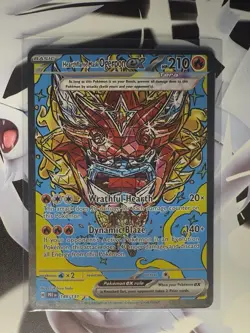 Hearthflame Mask Ogerpon EX Prismatic Evolutions Holo Pokemon TCG Card 148/131 - Image 1