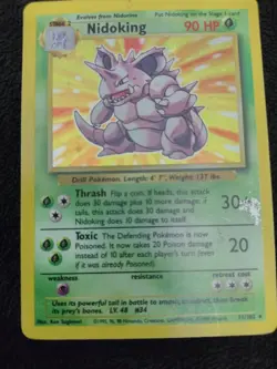 Nidoking Holo 11/102 Base Set Vintage Pokemon Card 1999 WOTC - Image 1