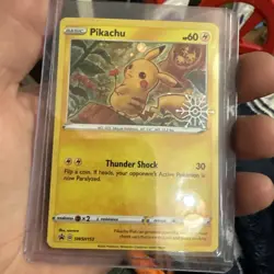 Pikachu - 2022 Black Star Promo Snowflake Stamp Holo Pokemon Card - Image 2