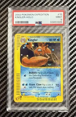 2002 Pokemon Expedition # 15 Kingler Holo PSA 9 Card MINT! Rare! Free Shipping! - Image 1