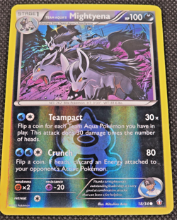 Pokemon Card Double Crisis - Team Aqua's Mightyena 18/34 Reverse Holo LP -- L34 - Image 2