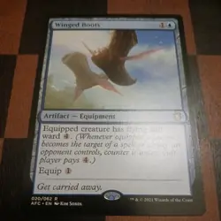 Mtg Winged Boots NM Adventures in the Forgotten Realms Commander #020 Rare Card - Image 1