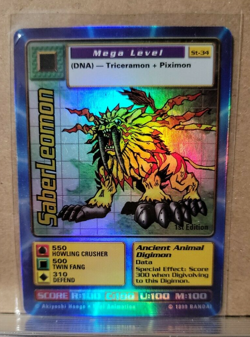 1999 Bandai Digimon SaberLeomon Holo Card ST-34 - Image 1