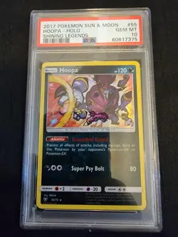 Holo Foil Hoopa 55/73 Shining Legends Set Pokemon Trading Cards PSA 10 GEM MINT - Image 2