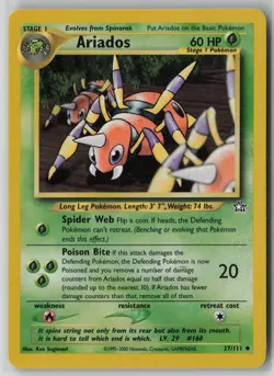 Ariados 27/111 Pokemon Neo Genesis Uncommon Heavily Played WOTC Card (HP) - Image 1