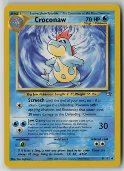 Croconaw 31/111 Pokemon Neo Genesis Uncommon Heavily Played WOTC Card (HP) - Image 1