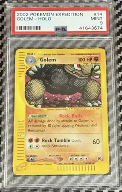 2002 Pokemon Expedition #14 Golem Holo PSA 9 Card MINT Trusted Seller Free Ship! - Image 1