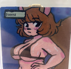 Magic MTG Altered Painted Forest Land Squirrel Girl Anime Girl - Image 4