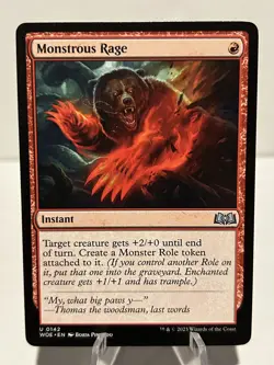 Monstrous Rage 142 U Wilds of Eldraine NM MTG - Image 1