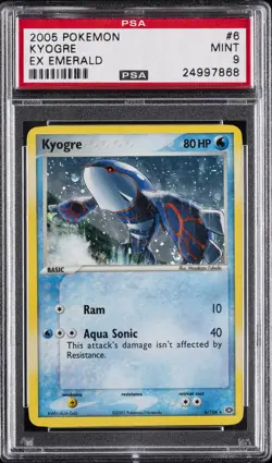 2005 POKEMON EX EMERALD #6 KYOGRE-HOLO PSA 9 - Image 1