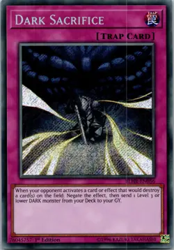 Yugioh Dark Sacrifice BLHR-EN056 1st Edition Secret Rare NM - Image 1