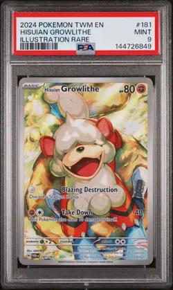 Pokemon TCG Hisuian Growlithe Twilight Masquerade IR 181/167 - Image 1