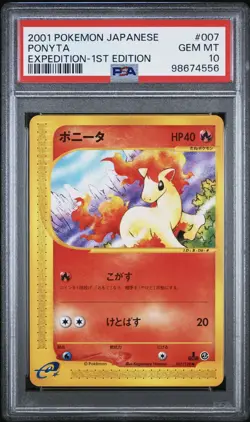 Pokemon Vintage Japanese E-Reader Expedition Ponyta 007/128 1st Edition PSA 10 - Image 1