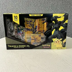 Pokemon Pikachu & Zekrom GX Tag Team Premium Collection Box New Sealed 820650809910 - Image 1